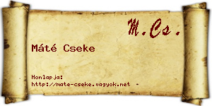 Máté Cseke névjegykártya